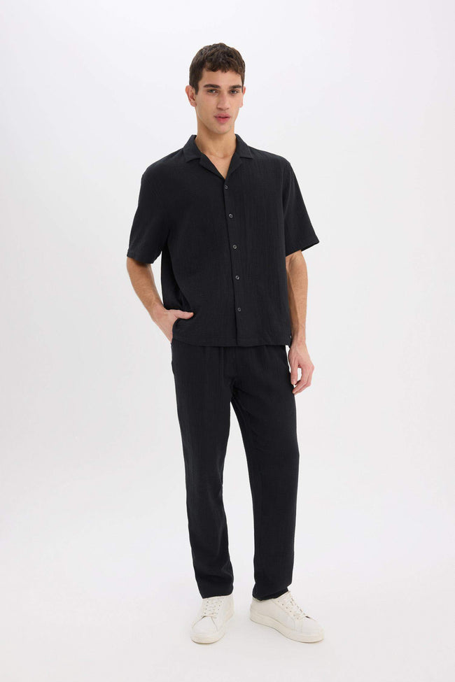 100% Cotton Relax Fit Comfortable Cut Summer Muslin Short Leg Cotton Jogger Pants Main Image