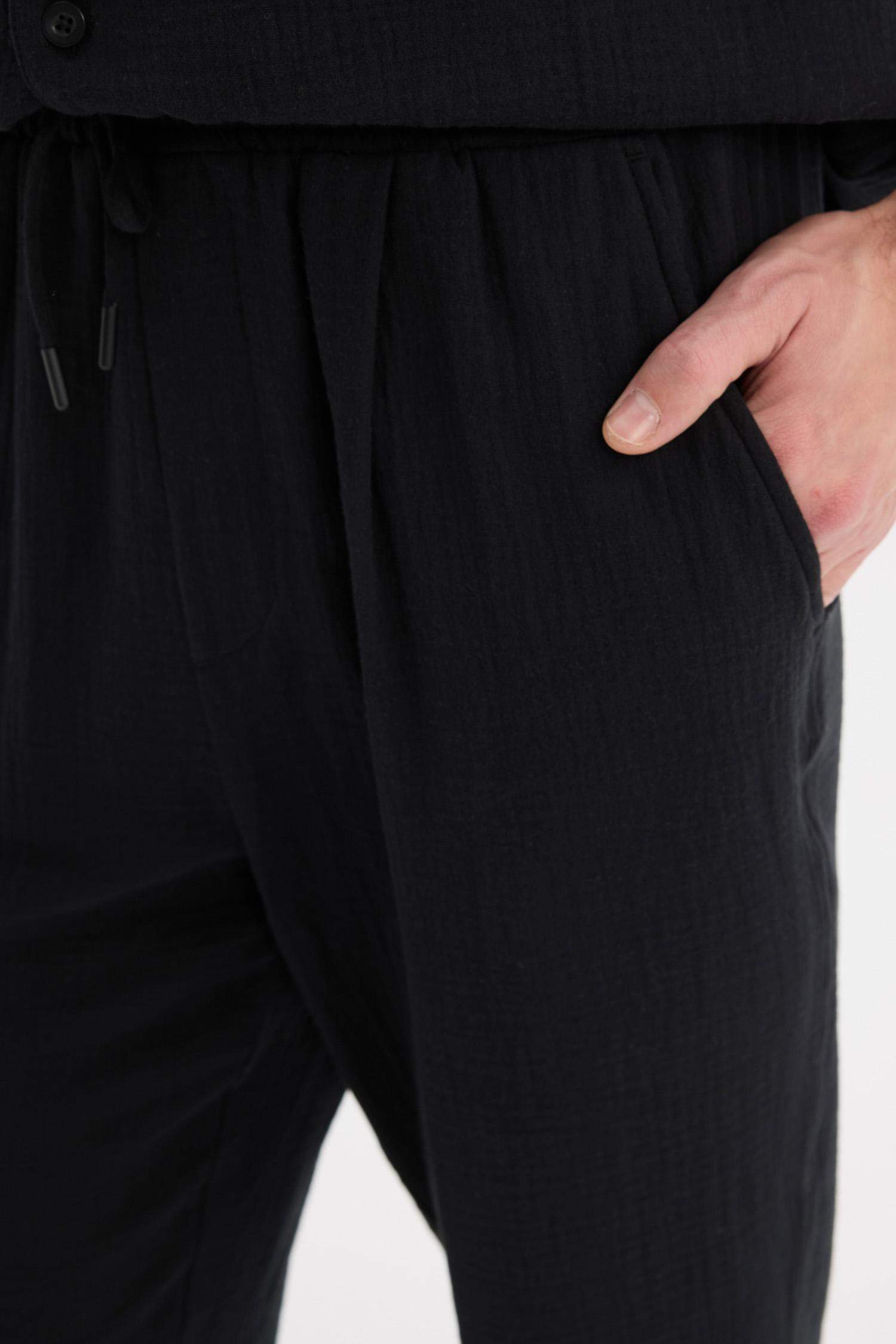 100% Cotton Relax Fit Comfortable Cut Summer Muslin Short Leg Cotton Jogger Pants