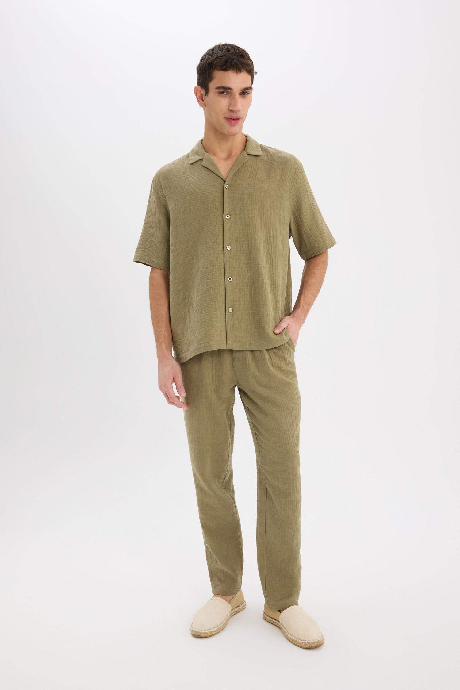 100% Cotton Relax Fit Comfortable Cut Summer Muslin Short Leg Cotton Jogger Pants