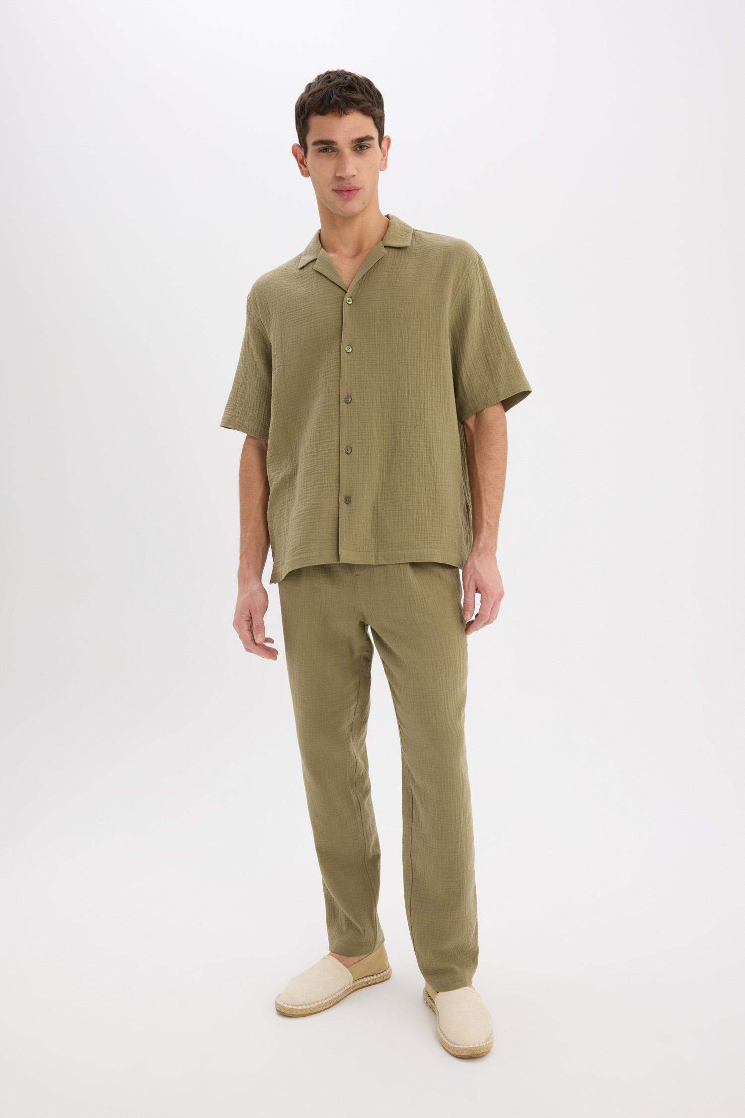 100% Cotton Relax Fit Comfortable Cut Summer Muslin Short Leg Cotton Jogger Pants