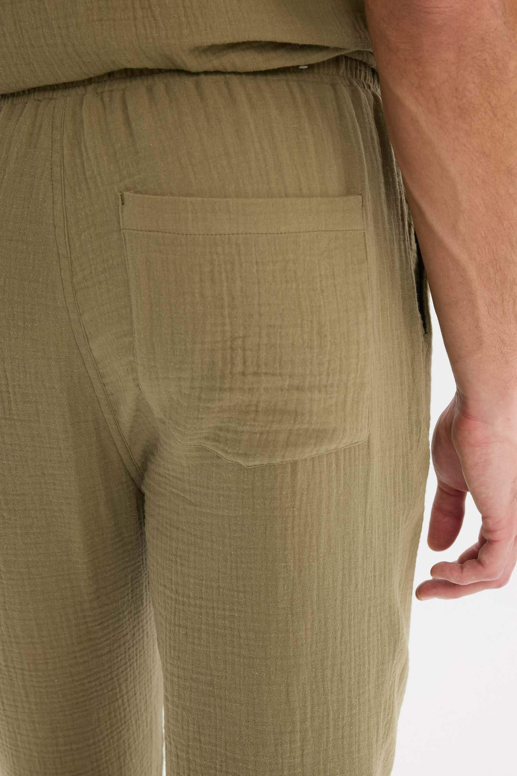 100% Cotton Relax Fit Comfortable Cut Summer Muslin Short Leg Cotton Jogger Pants