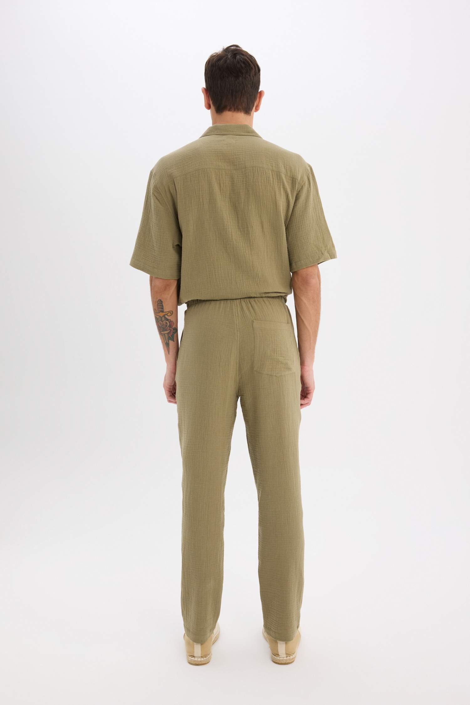 100% Cotton Relax Fit Comfortable Cut Summer Muslin Short Leg Cotton Jogger Pants