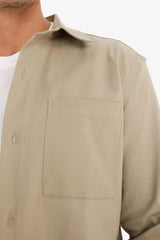 Regular Fit Polo Collar Gabardin Long Sleeve Shirt