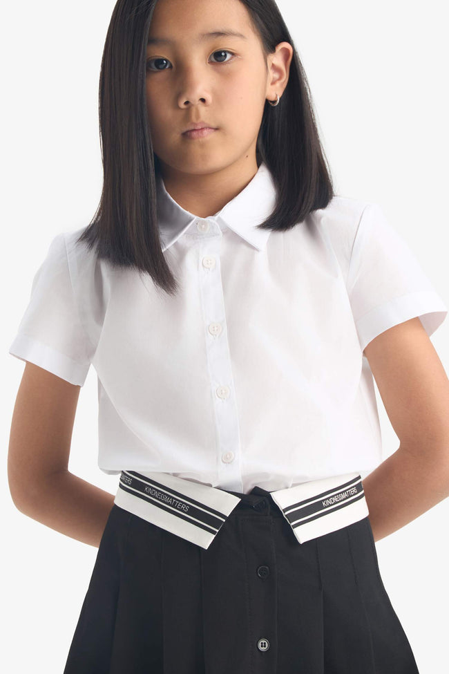 Girls Poplin Short Sleeve Shirt Hover Image