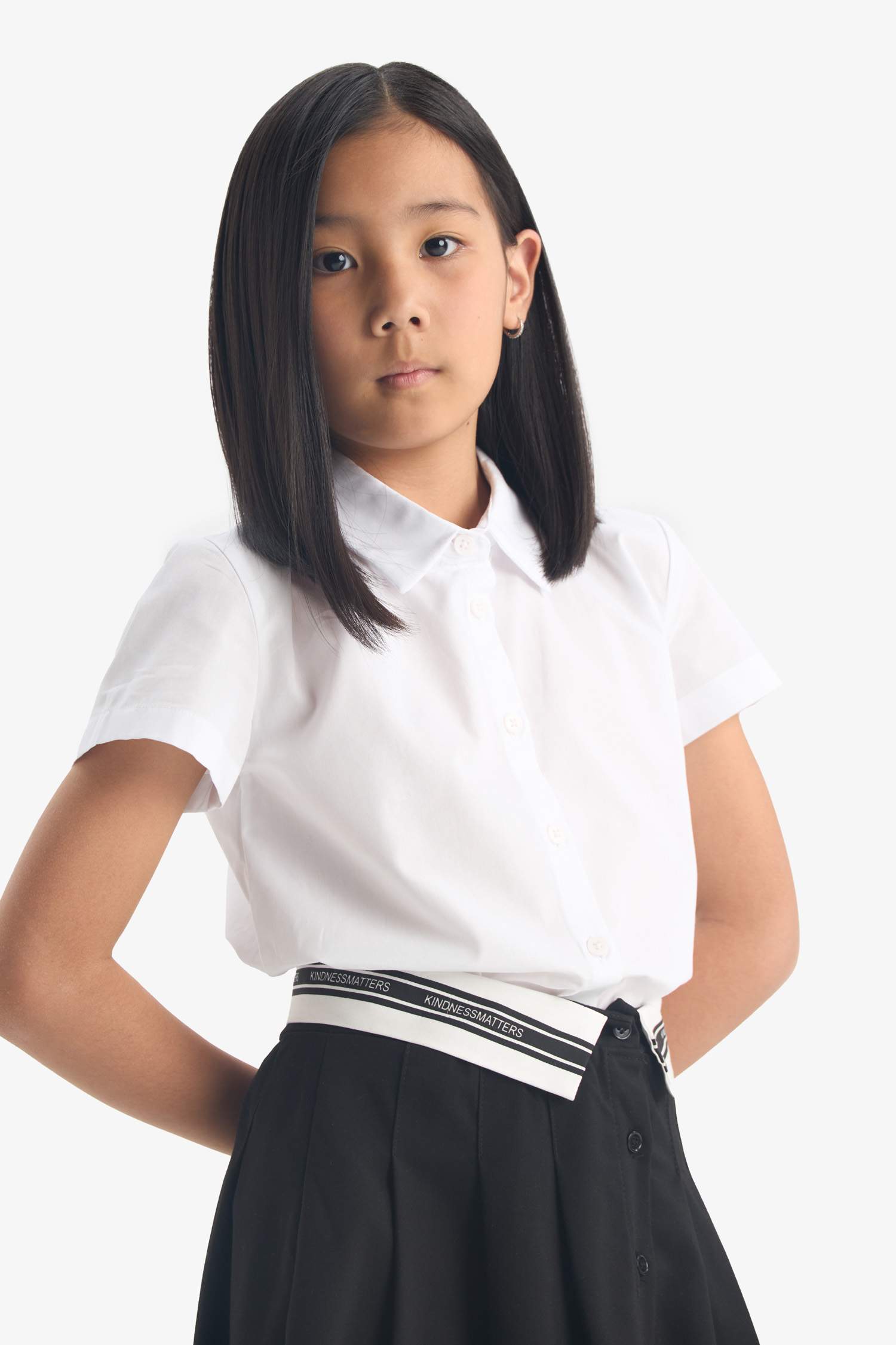 Girls Poplin Short Sleeve Shirt