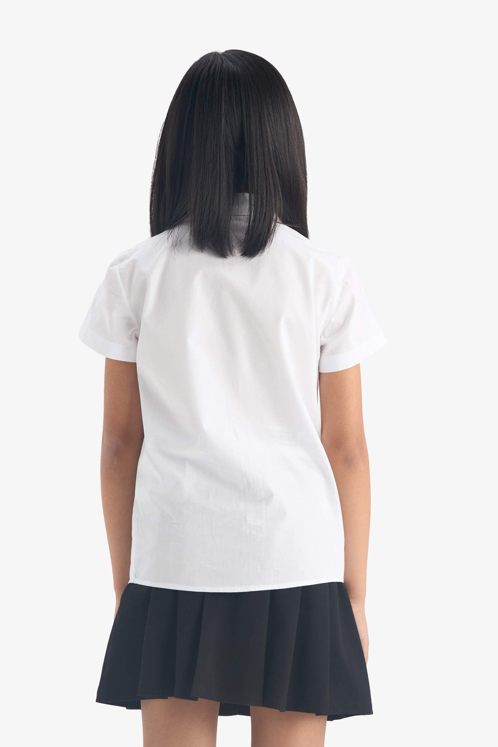 Girls Poplin Short Sleeve Shirt
