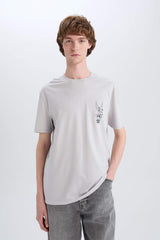 T-shirt with a round neck, with a print, straight cut, Looney Tunes