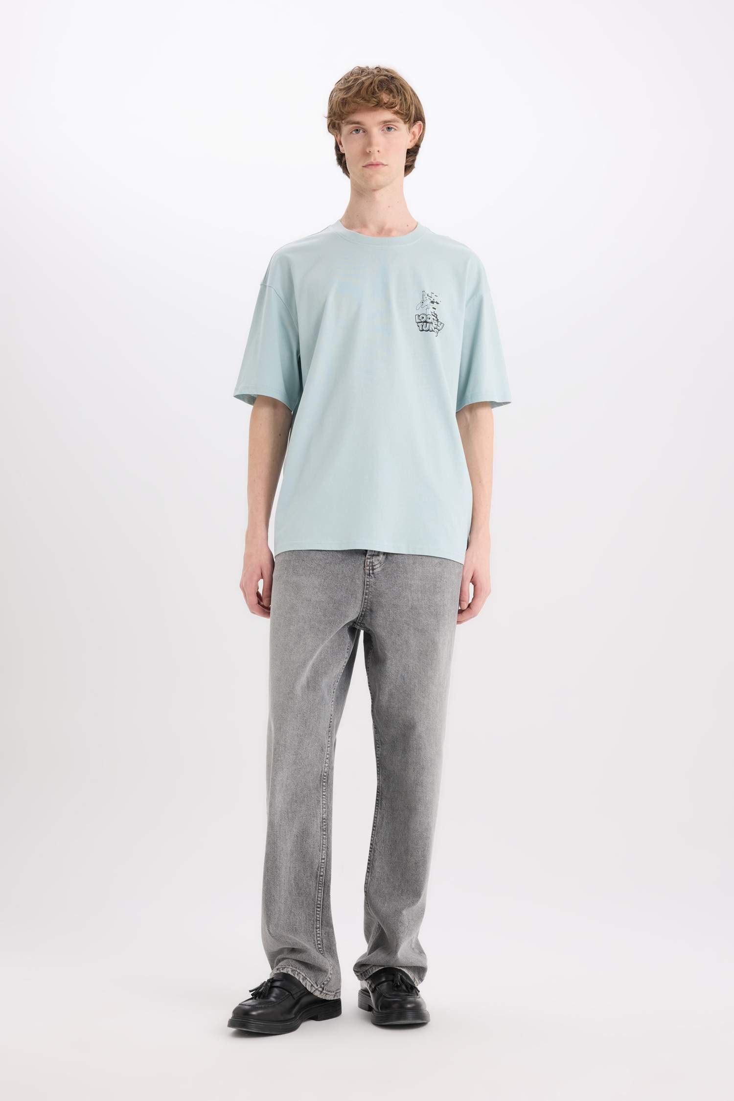 100% Cotton Looney Tunes Boxy Fit Crew Neck Back Printed Short Sleeve T-Shirt