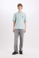 100% Cotton Looney Tunes Boxy Fit Crew Neck Back Printed Short Sleeve T-Shirt