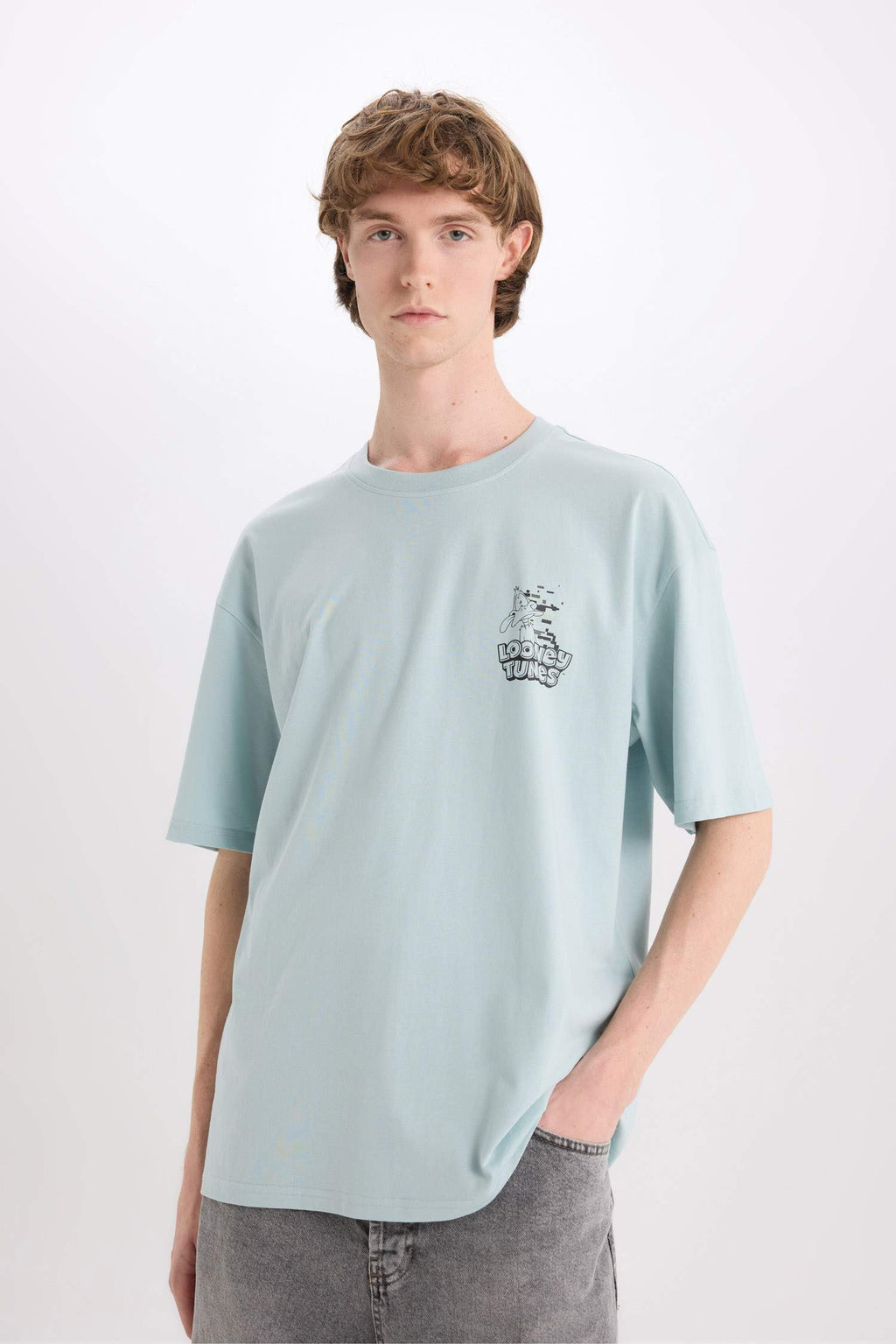 100% Cotton Looney Tunes Boxy Fit Crew Neck Back Printed Short Sleeve T-Shirt