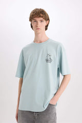 100% Cotton Looney Tunes Boxy Fit Crew Neck Back Printed Short Sleeve T-Shirt