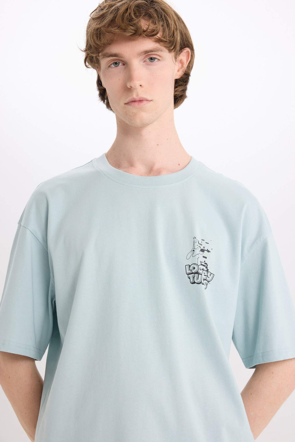 100% Cotton Looney Tunes Boxy Fit Crew Neck Back Printed Short Sleeve T-Shirt