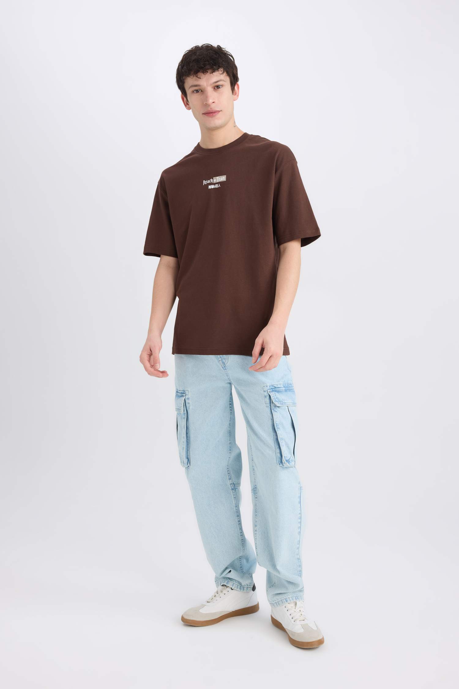 100% Cotton Attack on Titan Boxy Fit Crew Neck Back Printed Short Sleeve T-Shirt