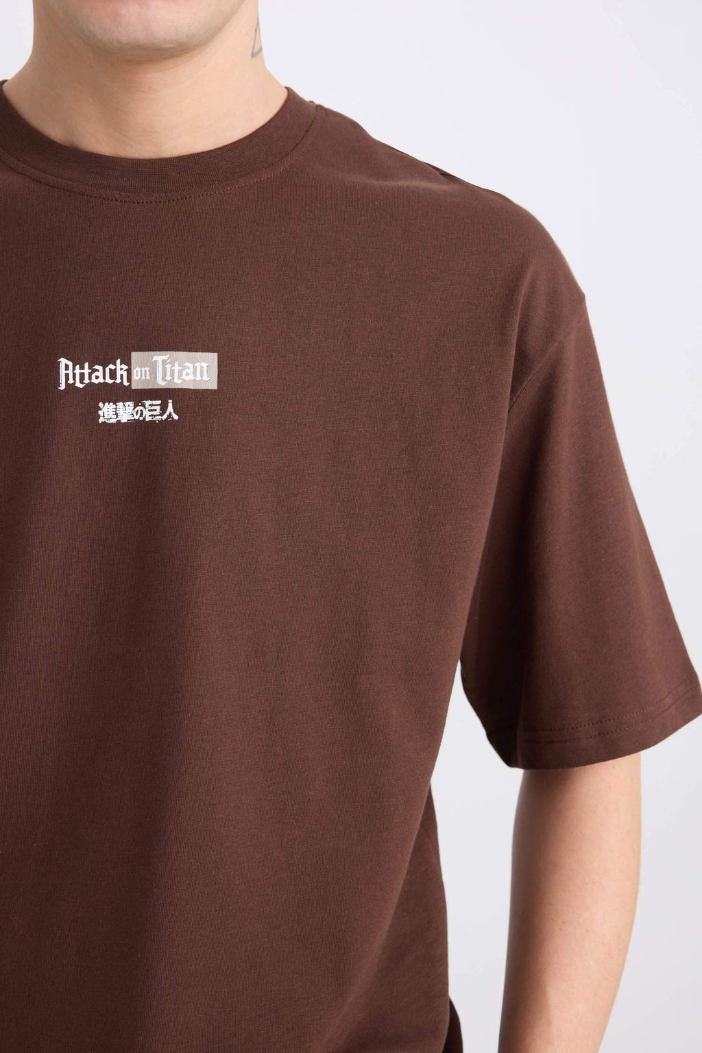 100% Cotton Attack on Titan Boxy Fit Crew Neck Back Printed Short Sleeve T-Shirt