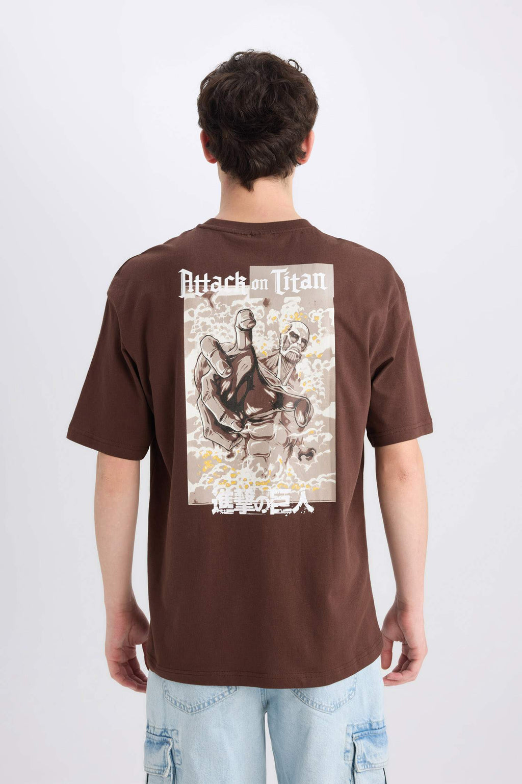 100% Cotton Attack on Titan Boxy Fit Crew Neck Back Printed Short Sleeve T-Shirt