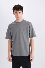 100% Cotton Marvel Boxy Fit Crew Neck Back Printed Short Sleeve T-Shirt