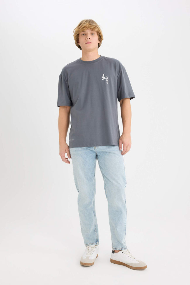 100% Cotton Marvel Boxy Fit Crew Neck Back Printed Short Sleeve T-Shirt Main Image