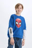Boys Marvel Spiderman Oversize Wide-Mould Crew Neck Sweatshirt