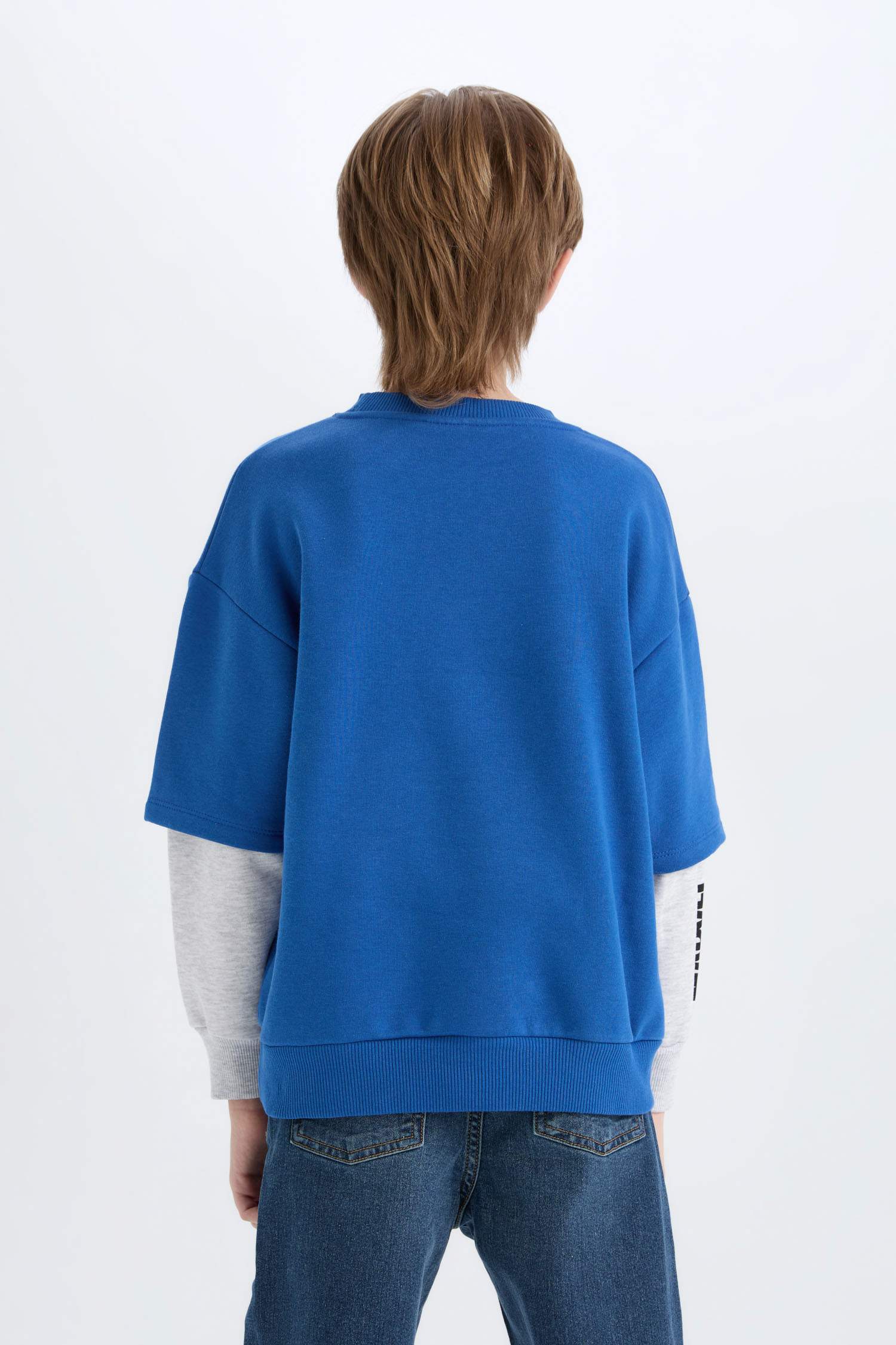 Boys Marvel Spiderman Oversize Wide-Mould Crew Neck Sweatshirt