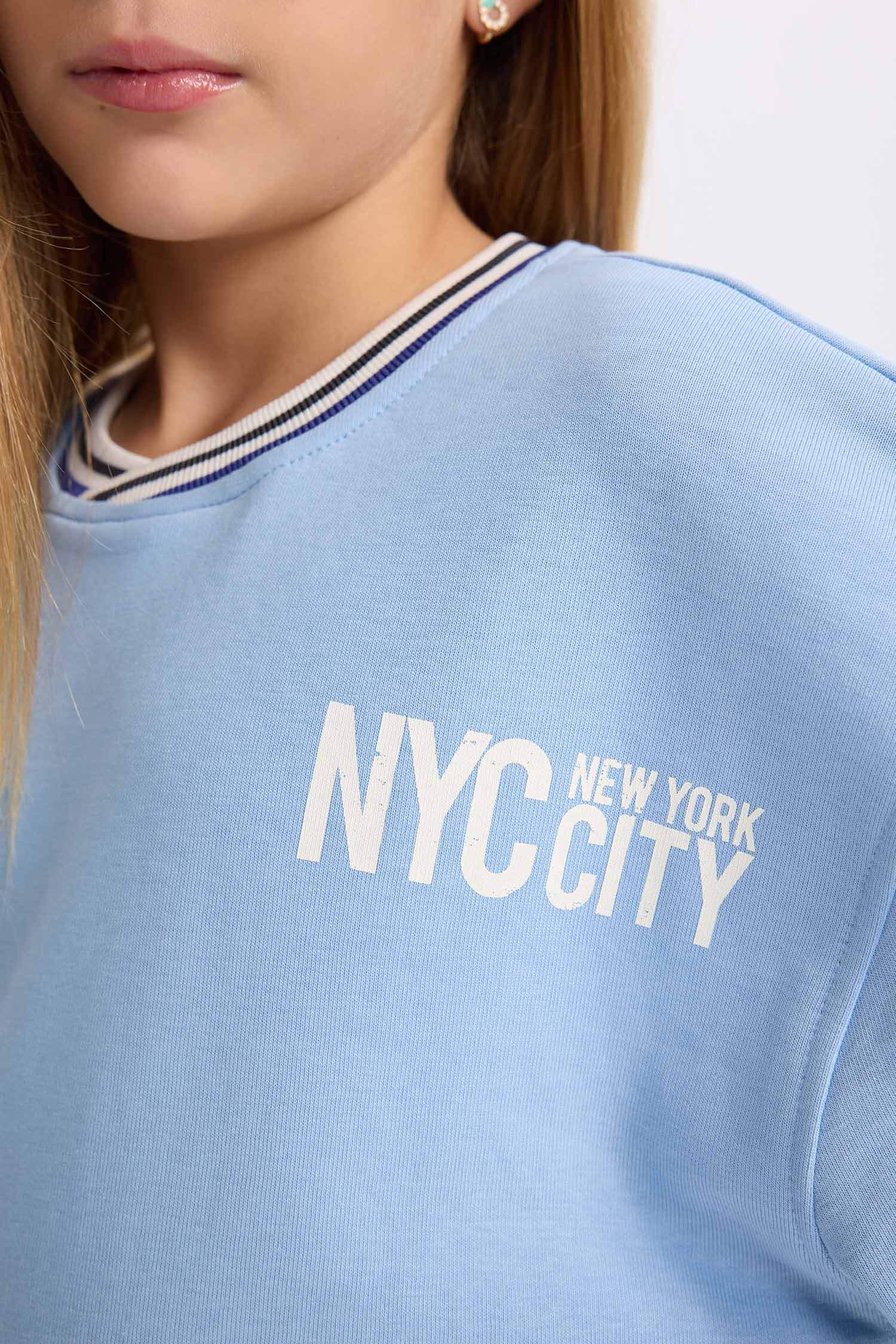 Girls Relax Fit V-Neck Printed Sweatshirt