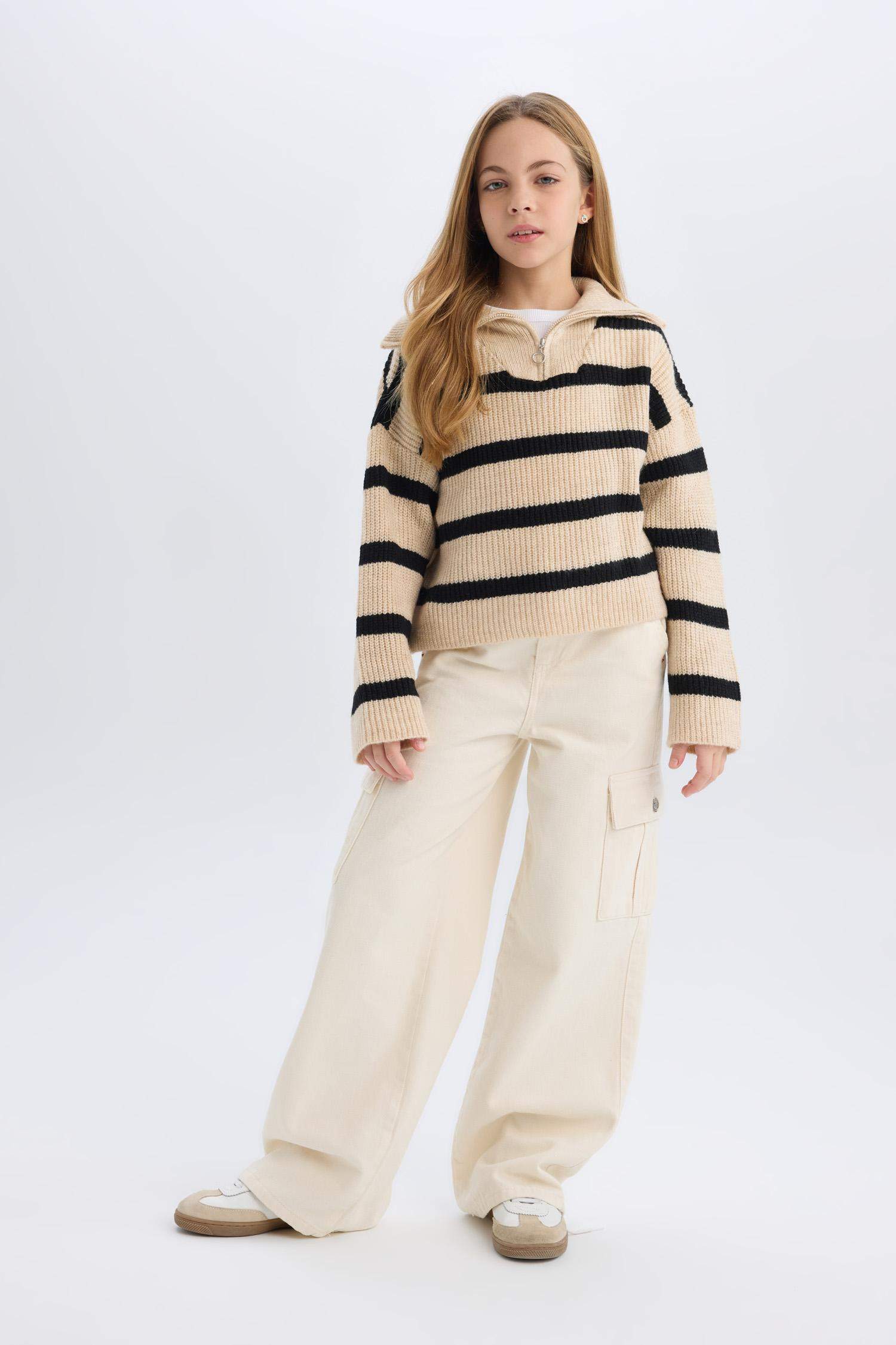 Girls Wide Leg Cargo Wide Leg Jean Pants