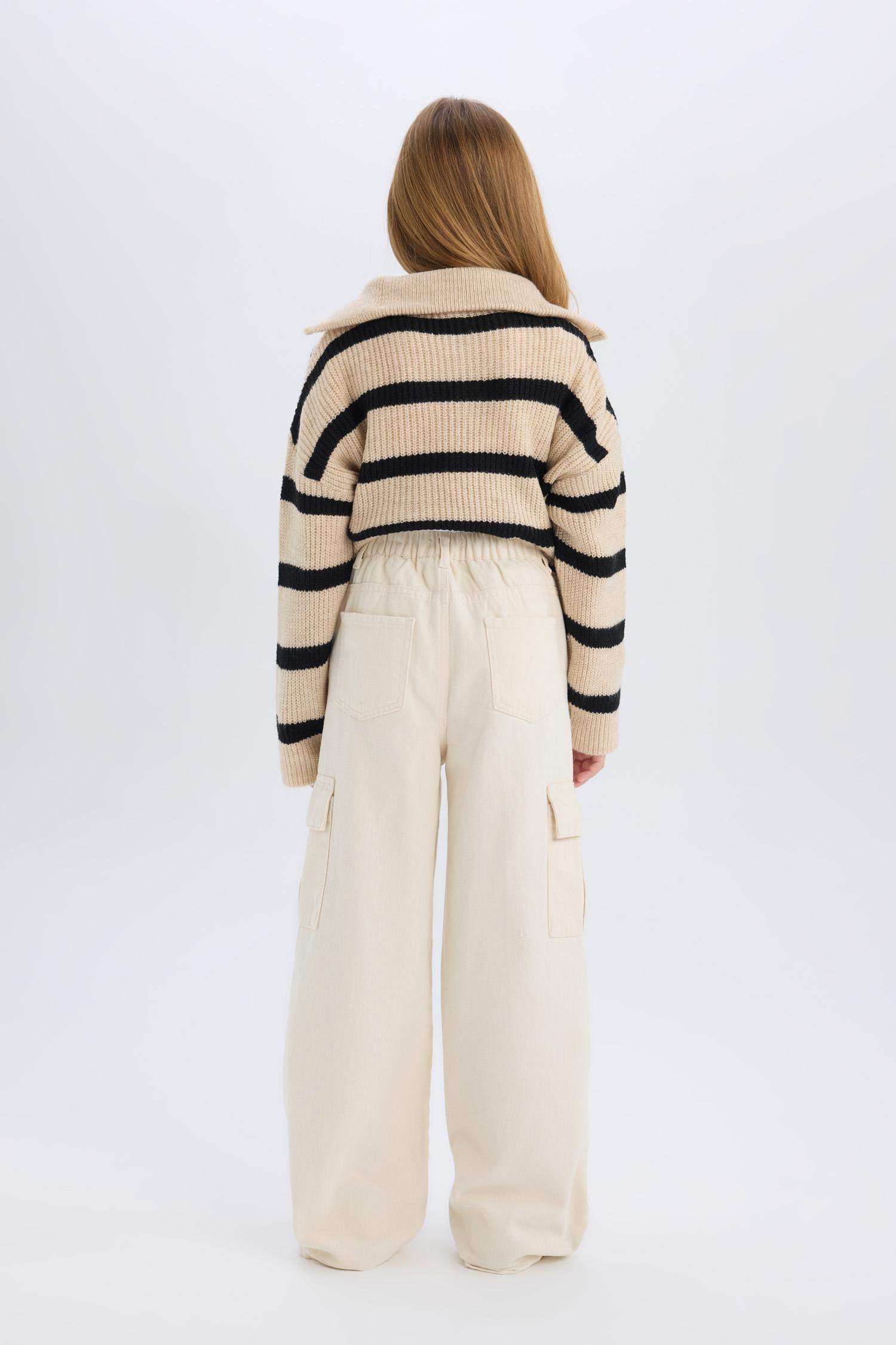 Girls Wide Leg Cargo Wide Leg Jean Pants