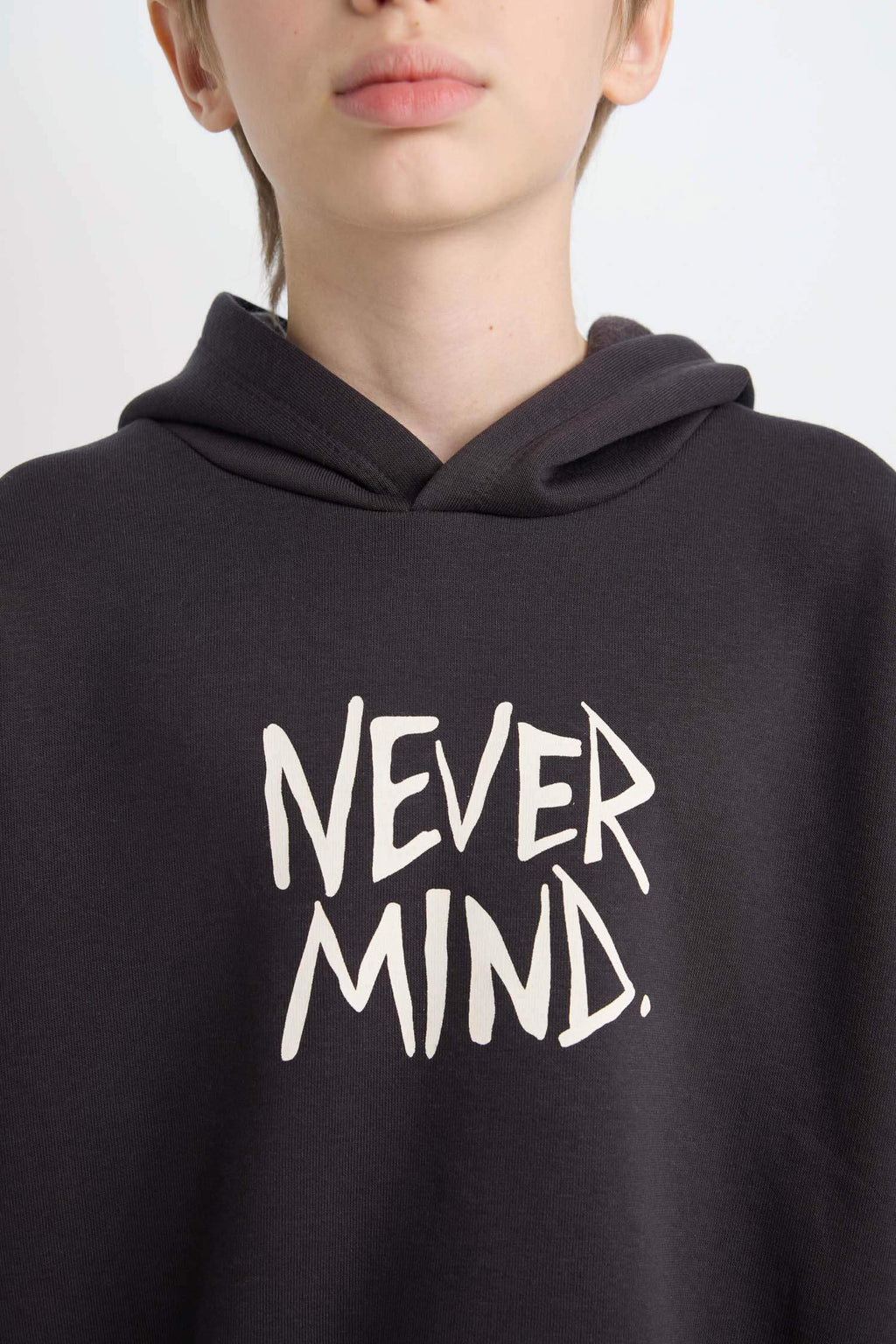 Boy Oversize Fit Mold Back Printed Hooded Sweatshirt