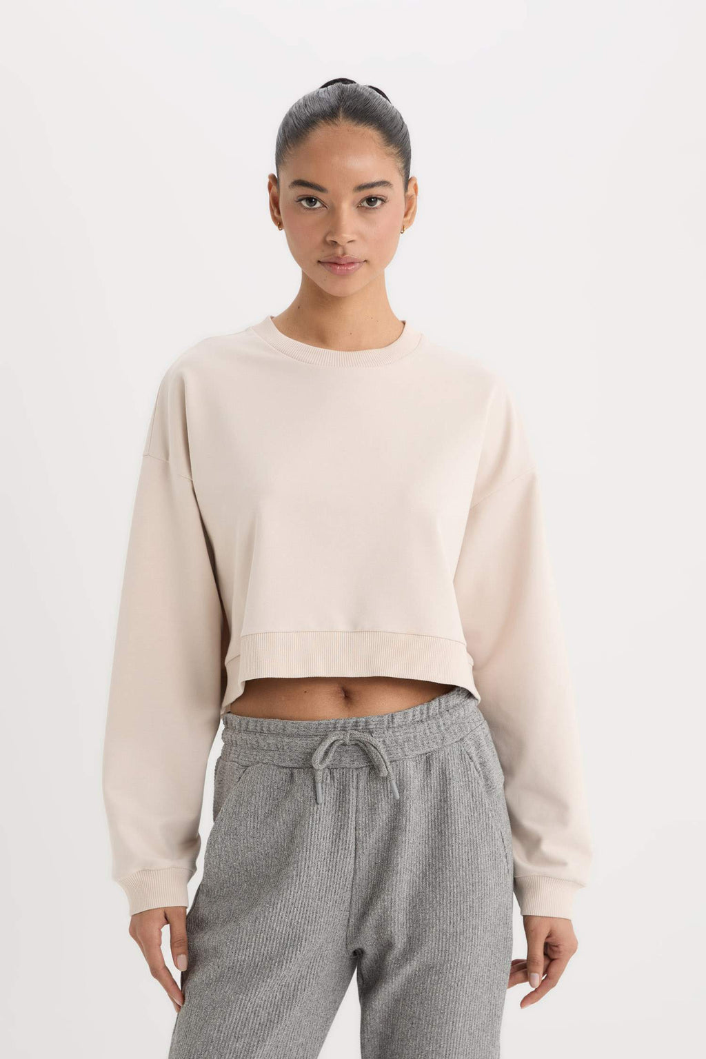 DeFactoFit Crew Neck Basic Sports Sweatshirt