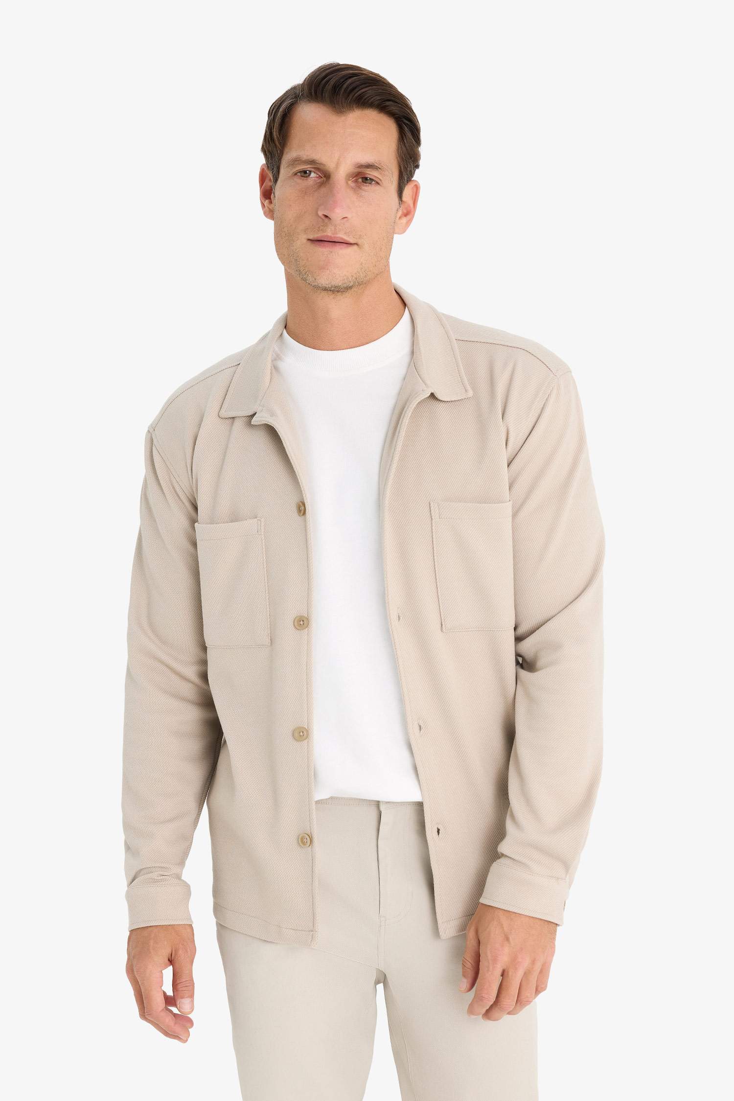 Regular Fit Polo Shirt Jacket