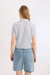 Slim Fit Shirt Collar Short Sleeve Shirt