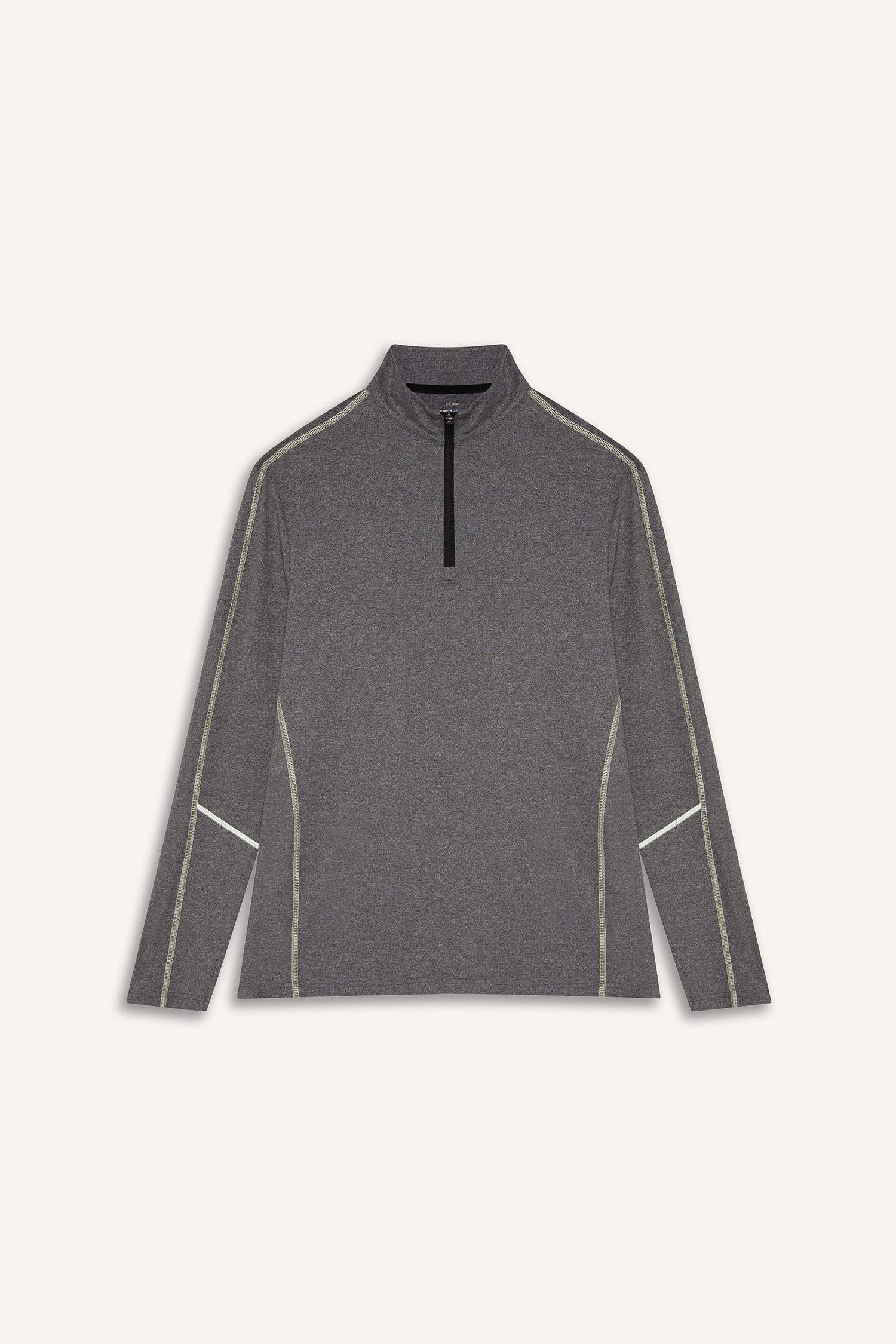 DeFactoFit Standard Fit Zippered Stand Collar Sports T-Shirt