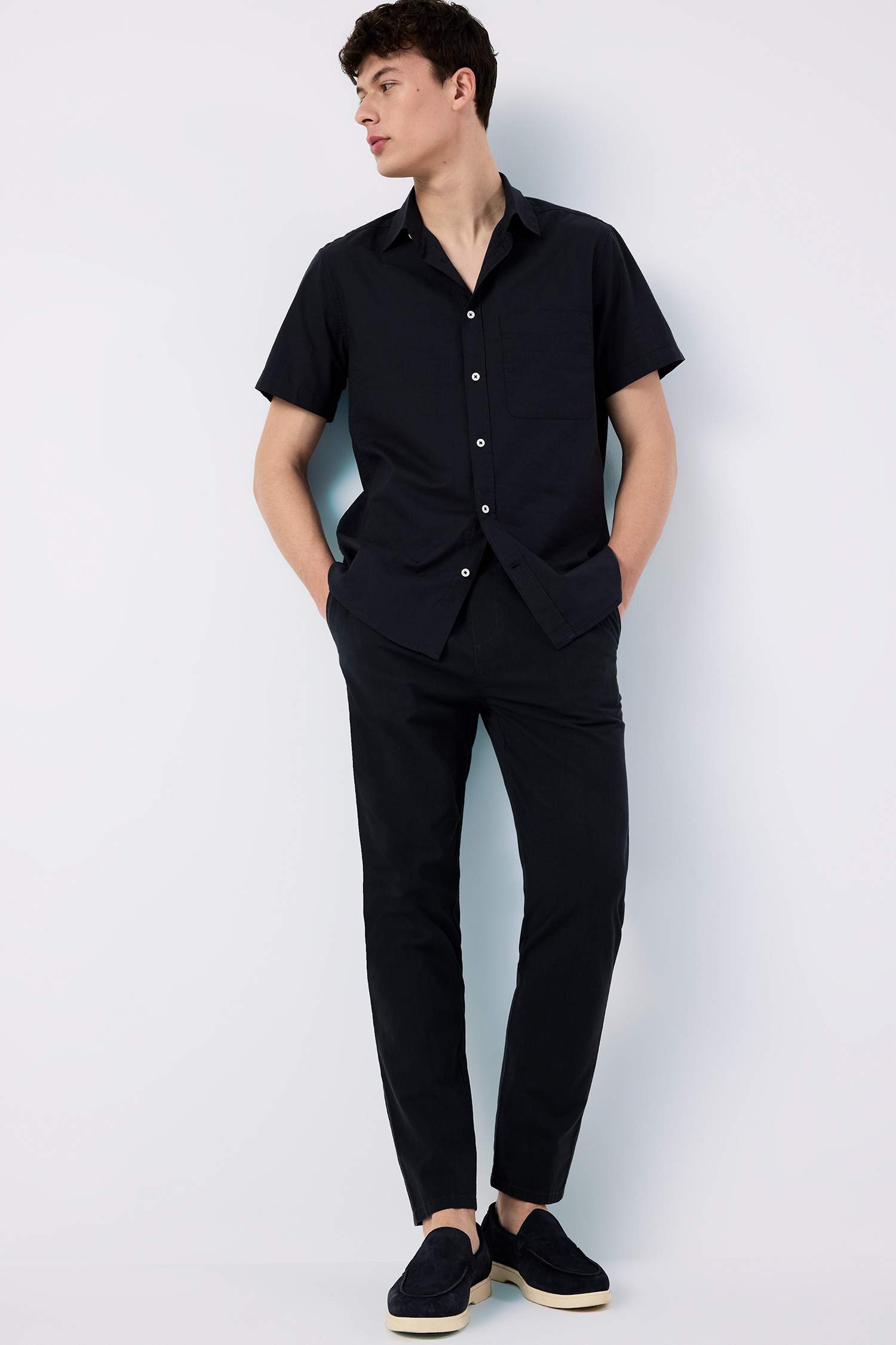 Regular Fit Polo Collar Short Sleeve Shirt