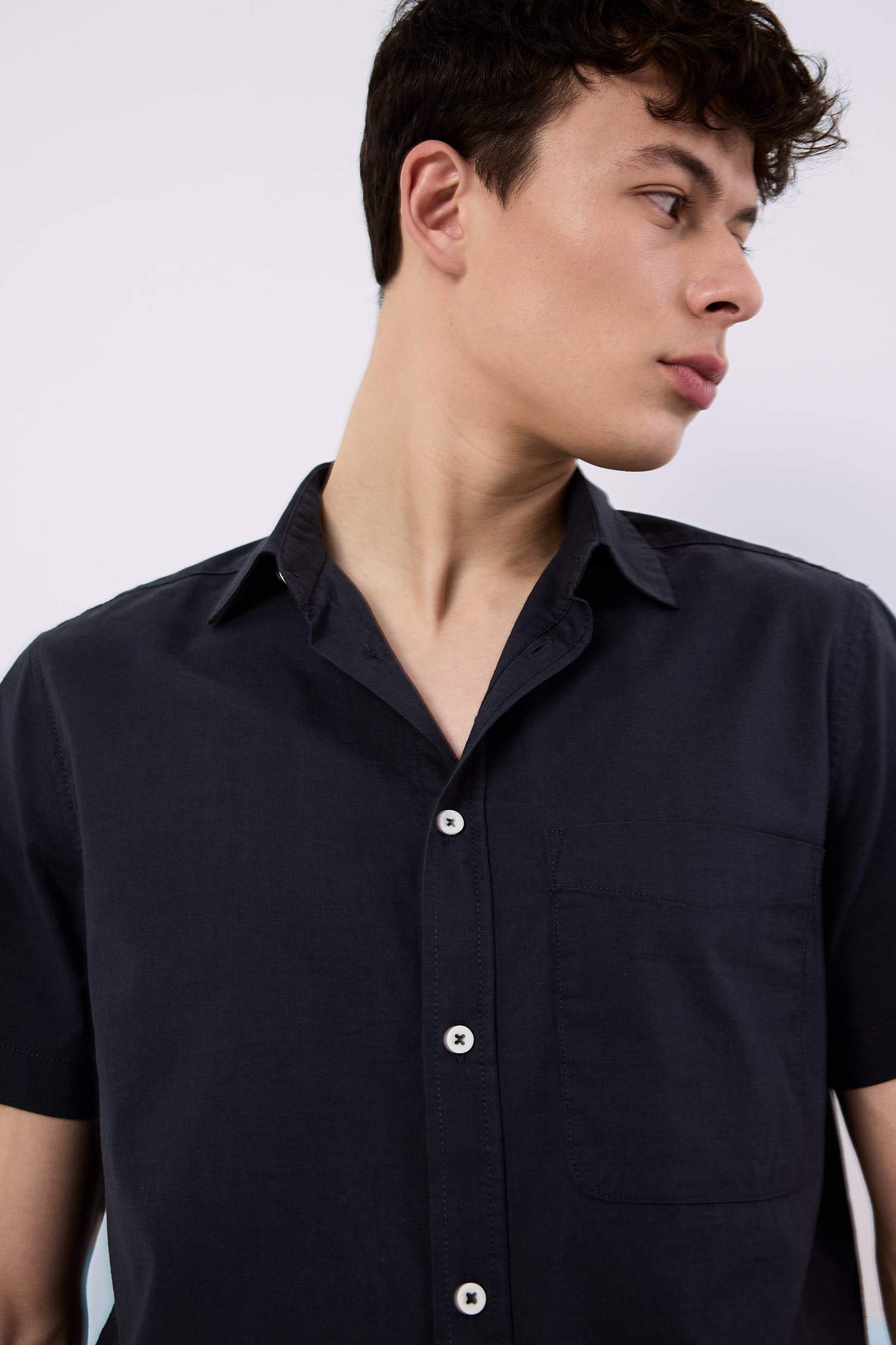 Regular Fit Polo Collar Short Sleeve Shirt