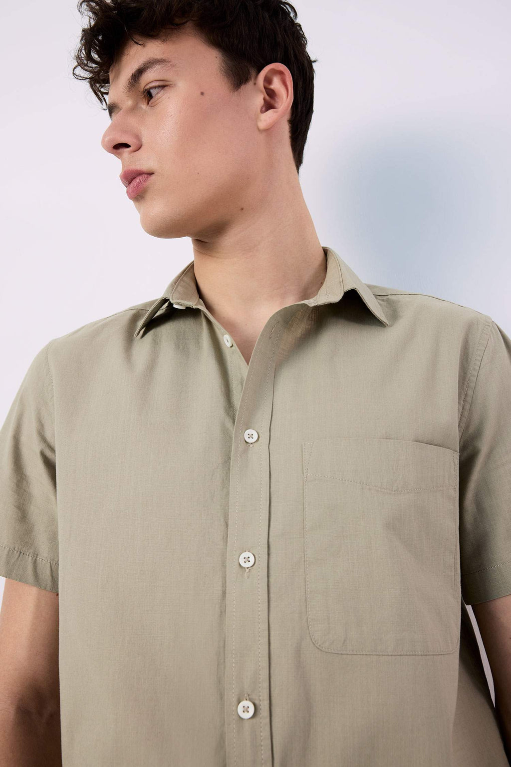 Regular Fit Polo Collar Short Sleeve Shirt