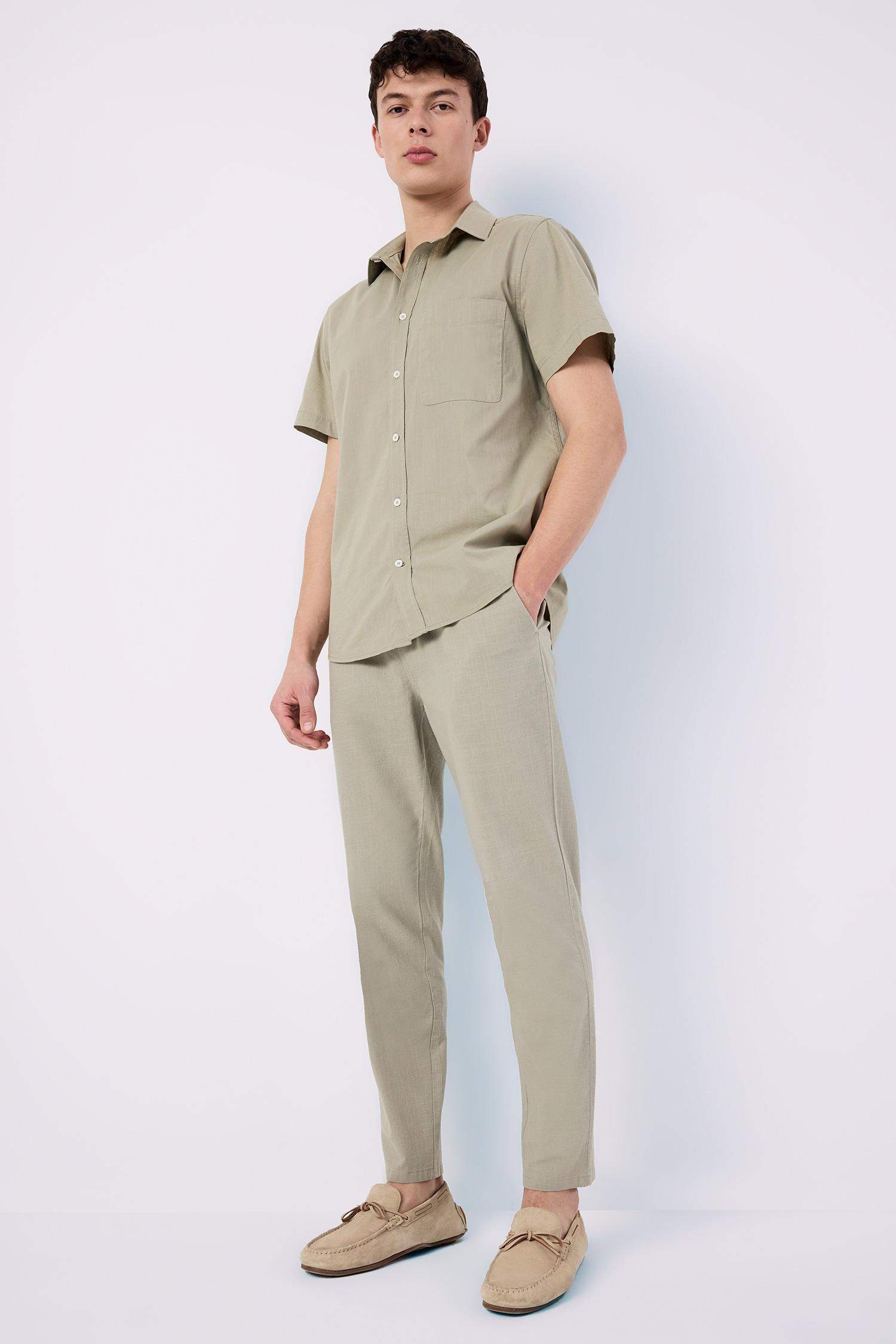 Regular Fit Polo Collar Short Sleeve Shirt