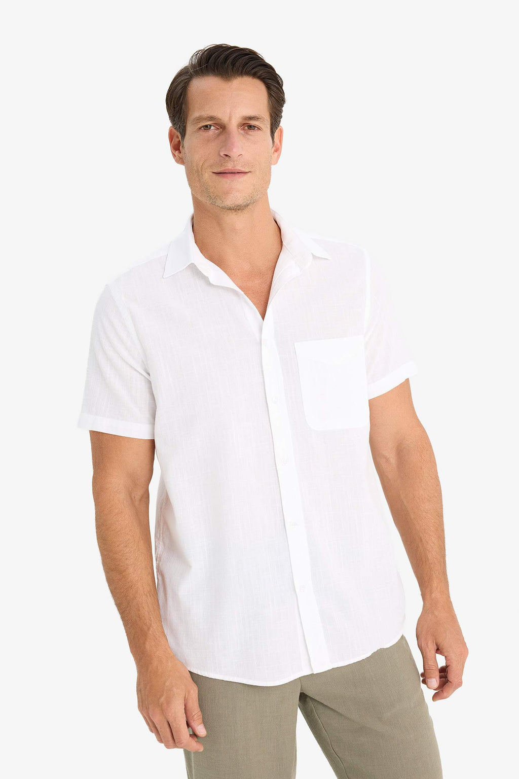 Regular Fit Polo Collar Short Sleeve Shirt