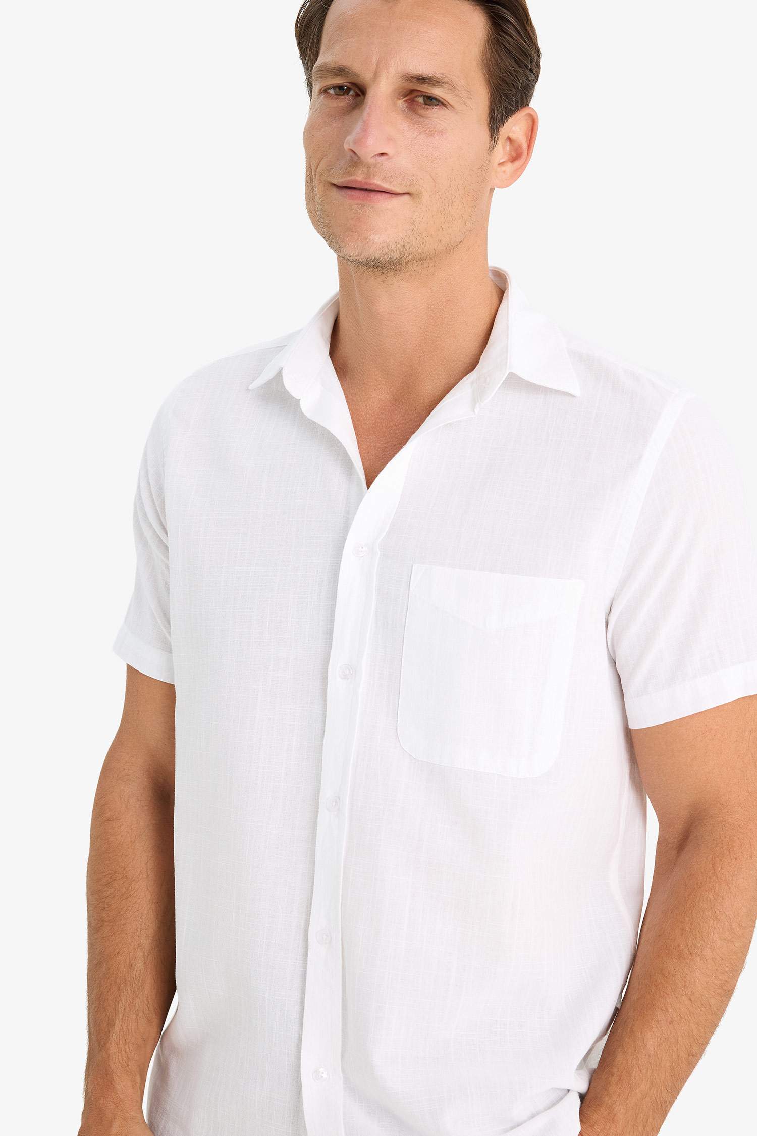 Regular Fit Polo Collar Short Sleeve Shirt