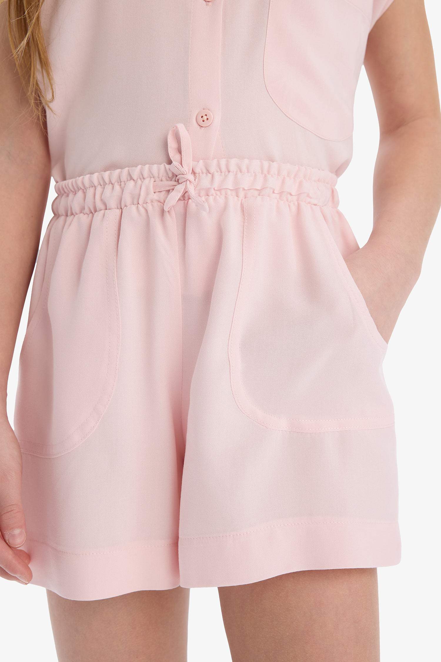 Girl Elastic Waist Viscose Shorts