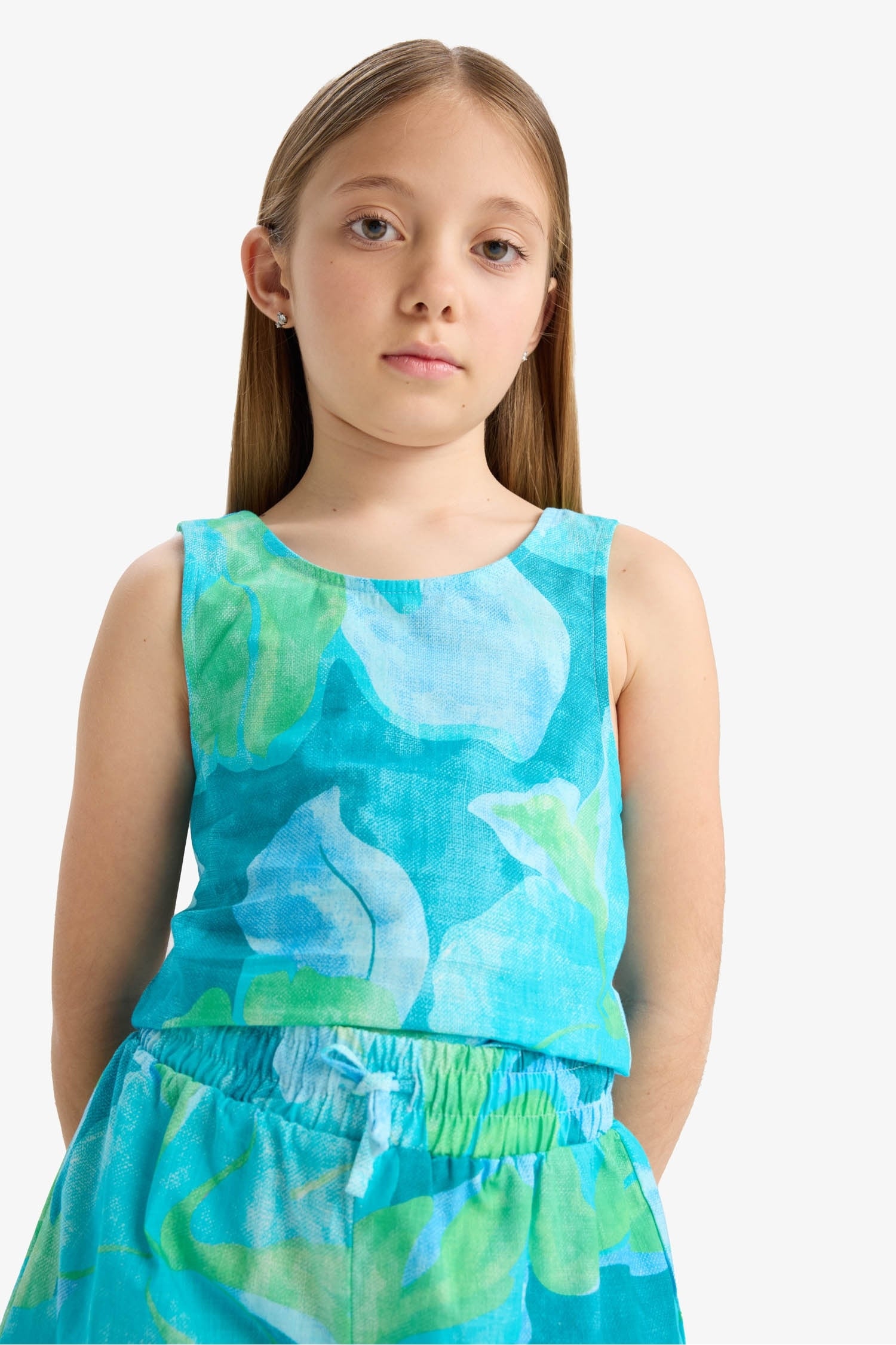 Girl Patterned Sleeveless Blouse
