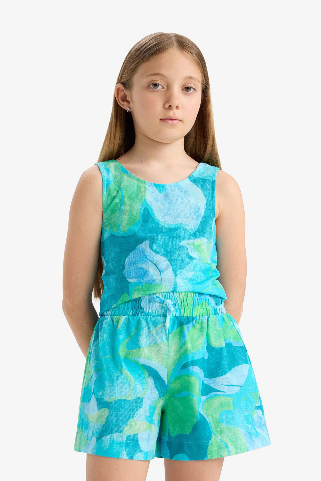 Girl Patterned Sleeveless Blouse