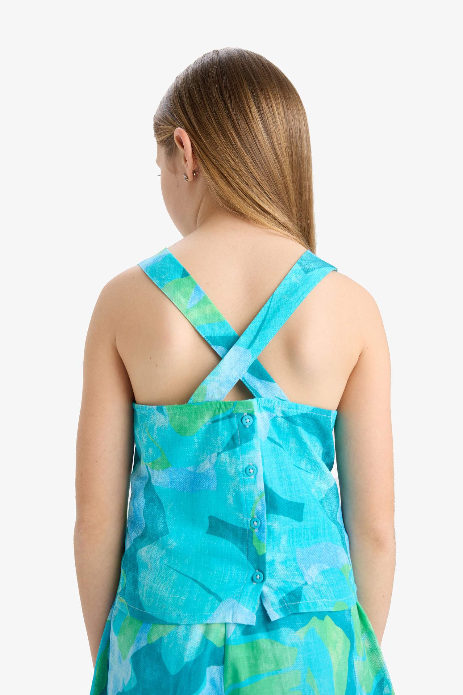 Girl Patterned Sleeveless Blouse