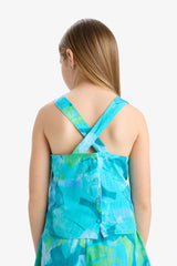 Girl Patterned Sleeveless Blouse