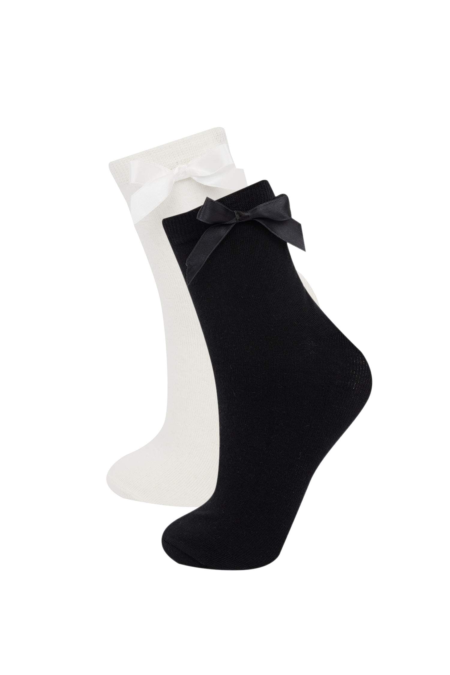 2 Pcs Combed Cotton Premium Sock With Women Seamless Ribbon