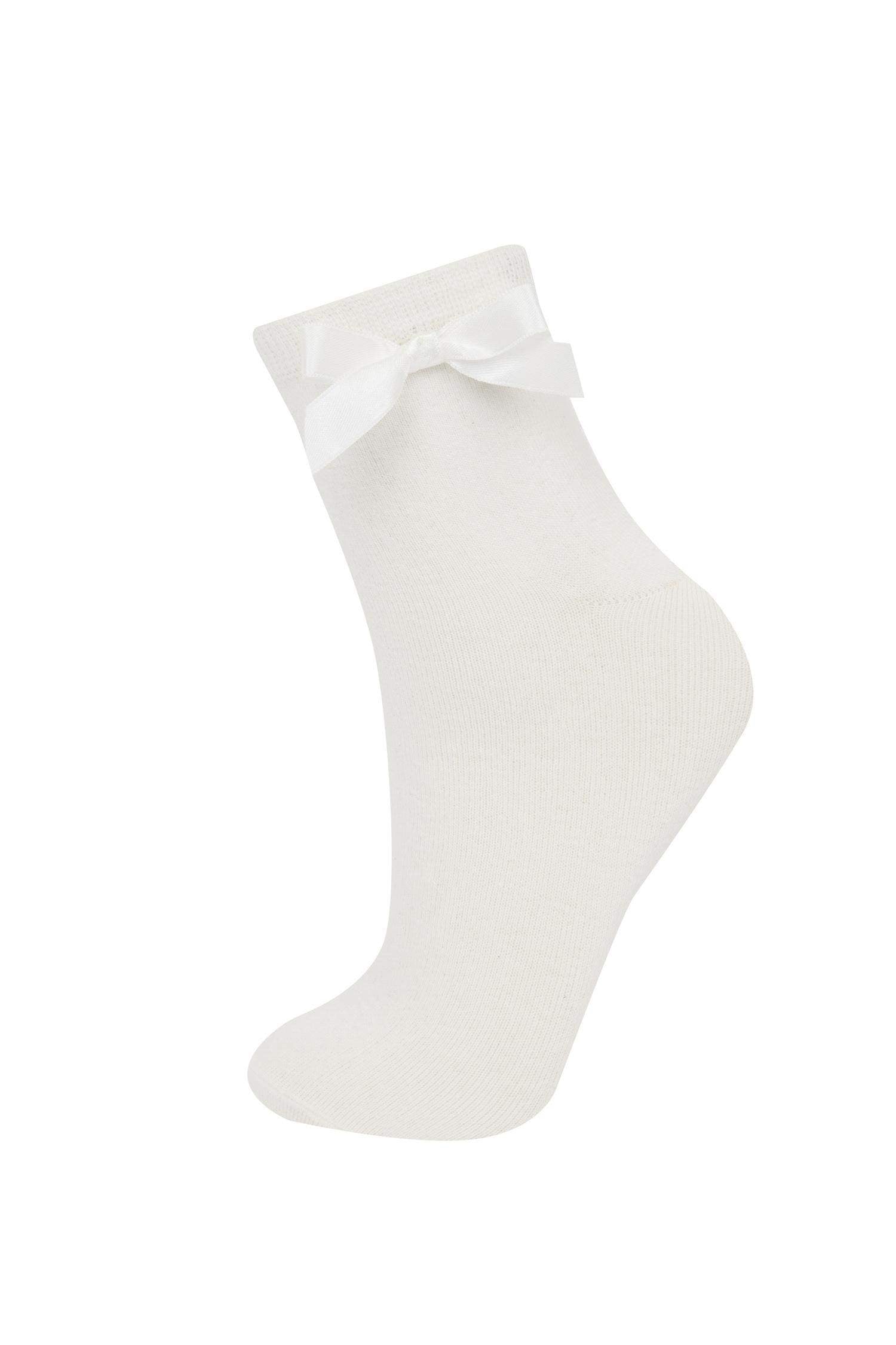 2 Pcs Combed Cotton Premium Sock With Women Seamless Ribbon