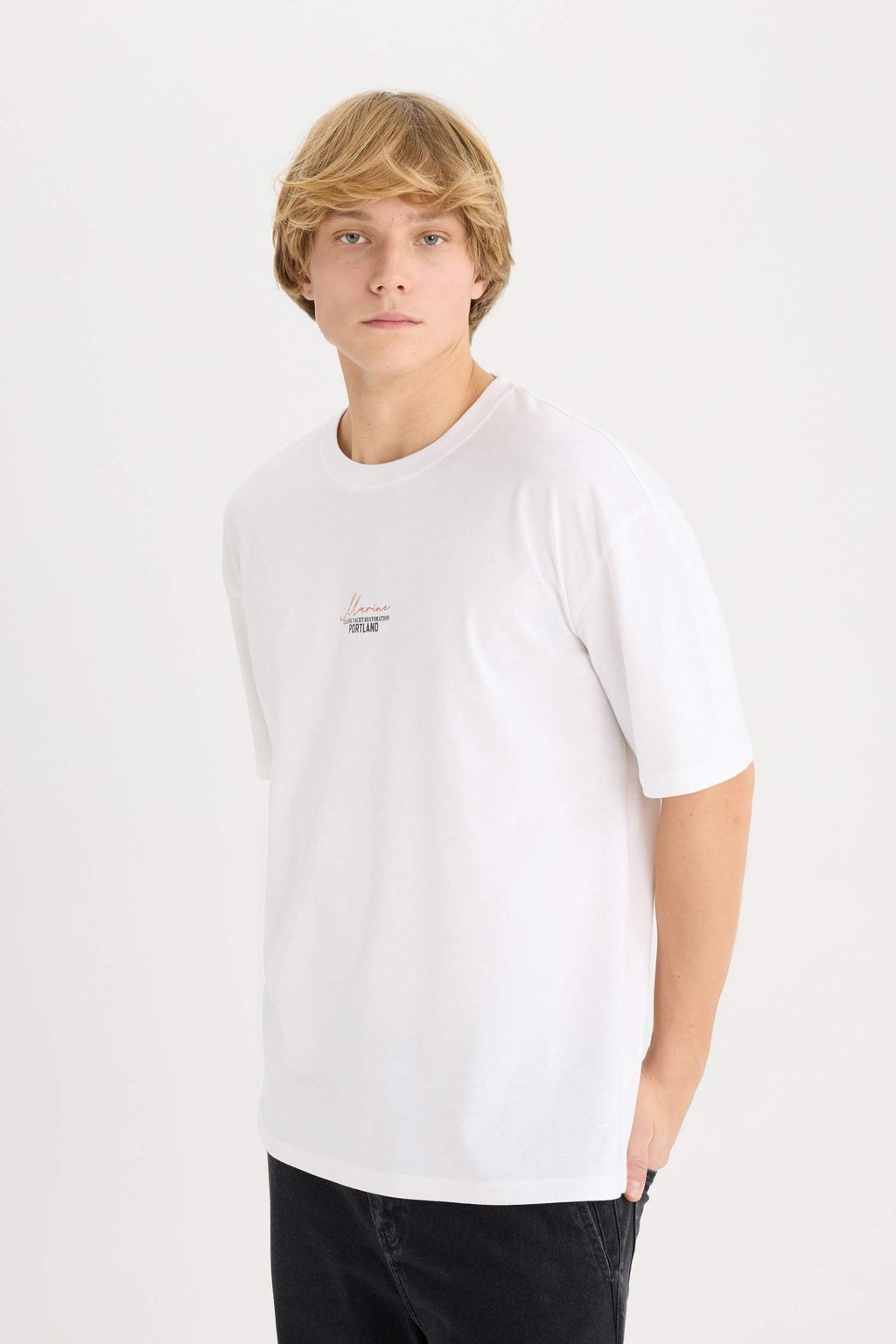 Oversize Fit Crew Neck Printed T-Shirt