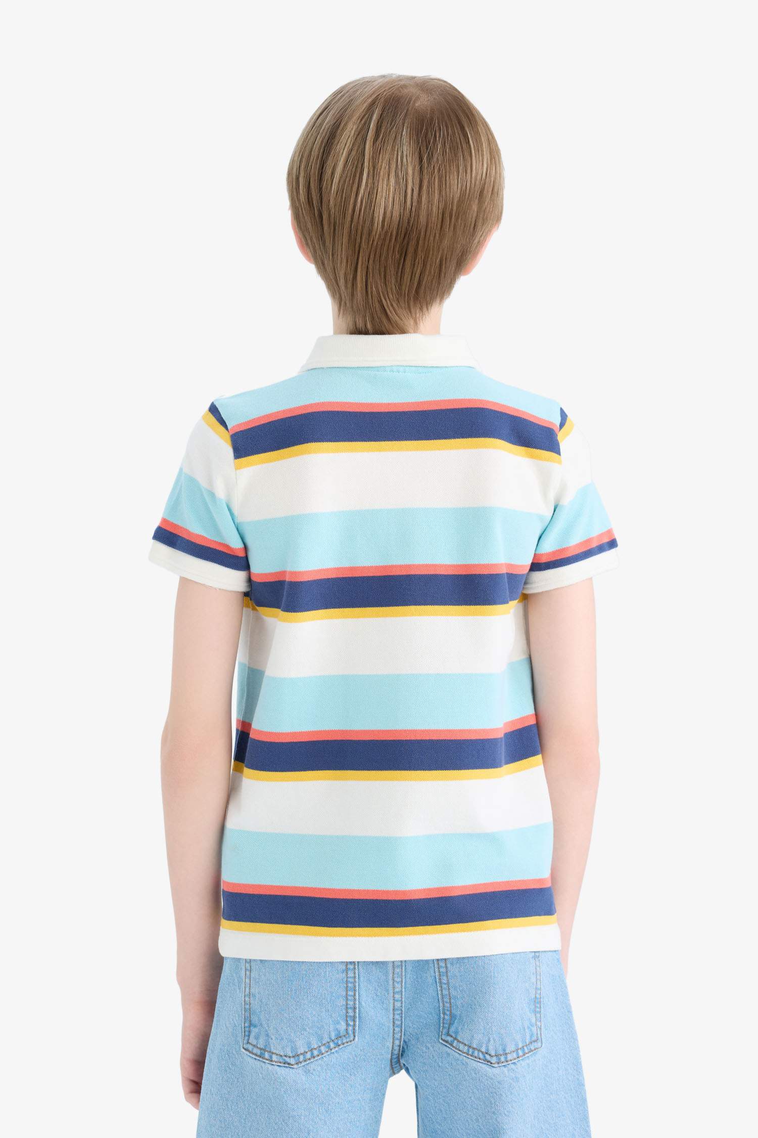 Boys Striped Pike Short Sleeve Polo T-Shirt