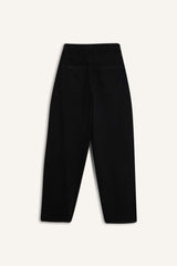 Cool, loose-fitting, high-waisted gabardine trousers
