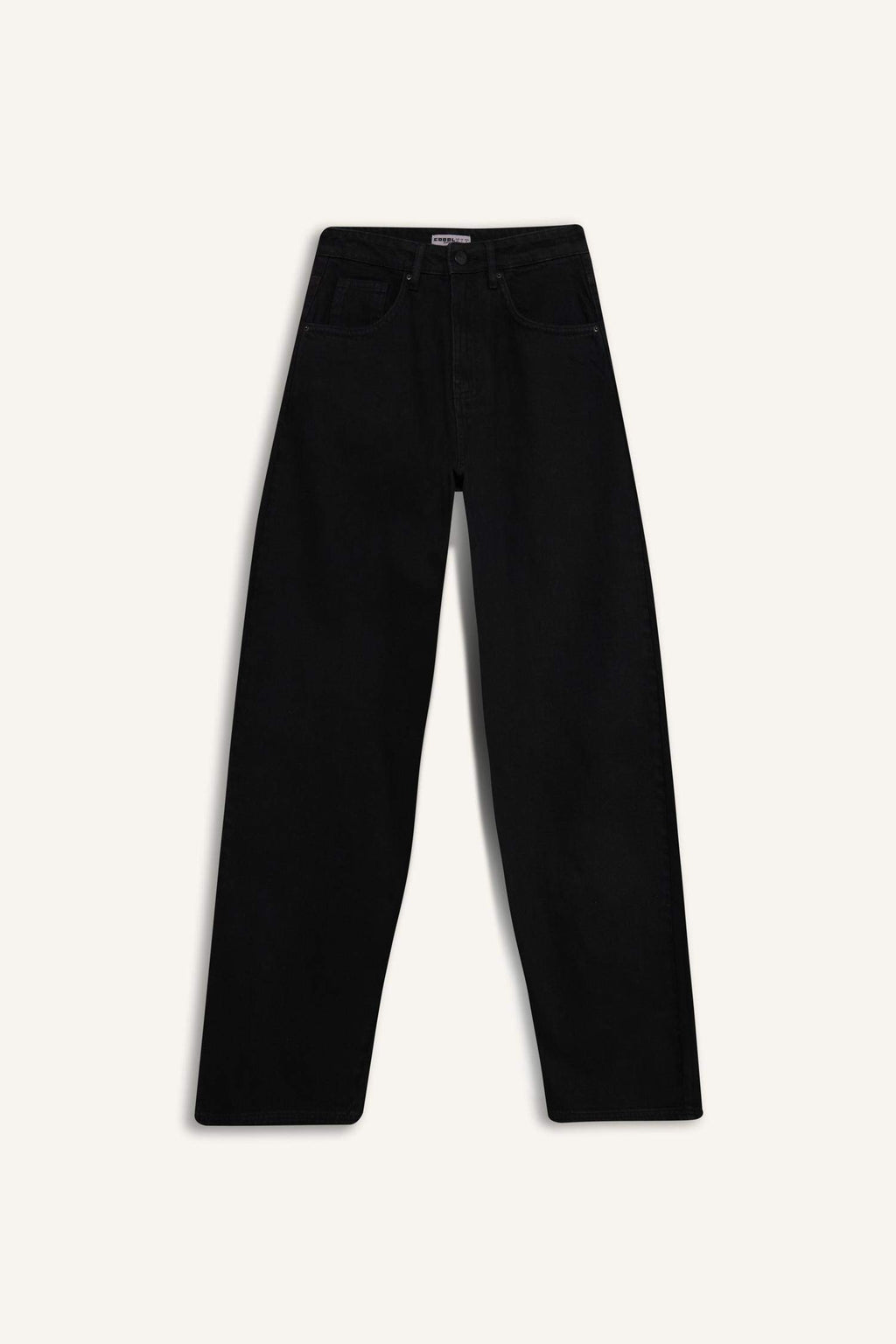Cool, loose-fitting, high-waisted gabardine trousers