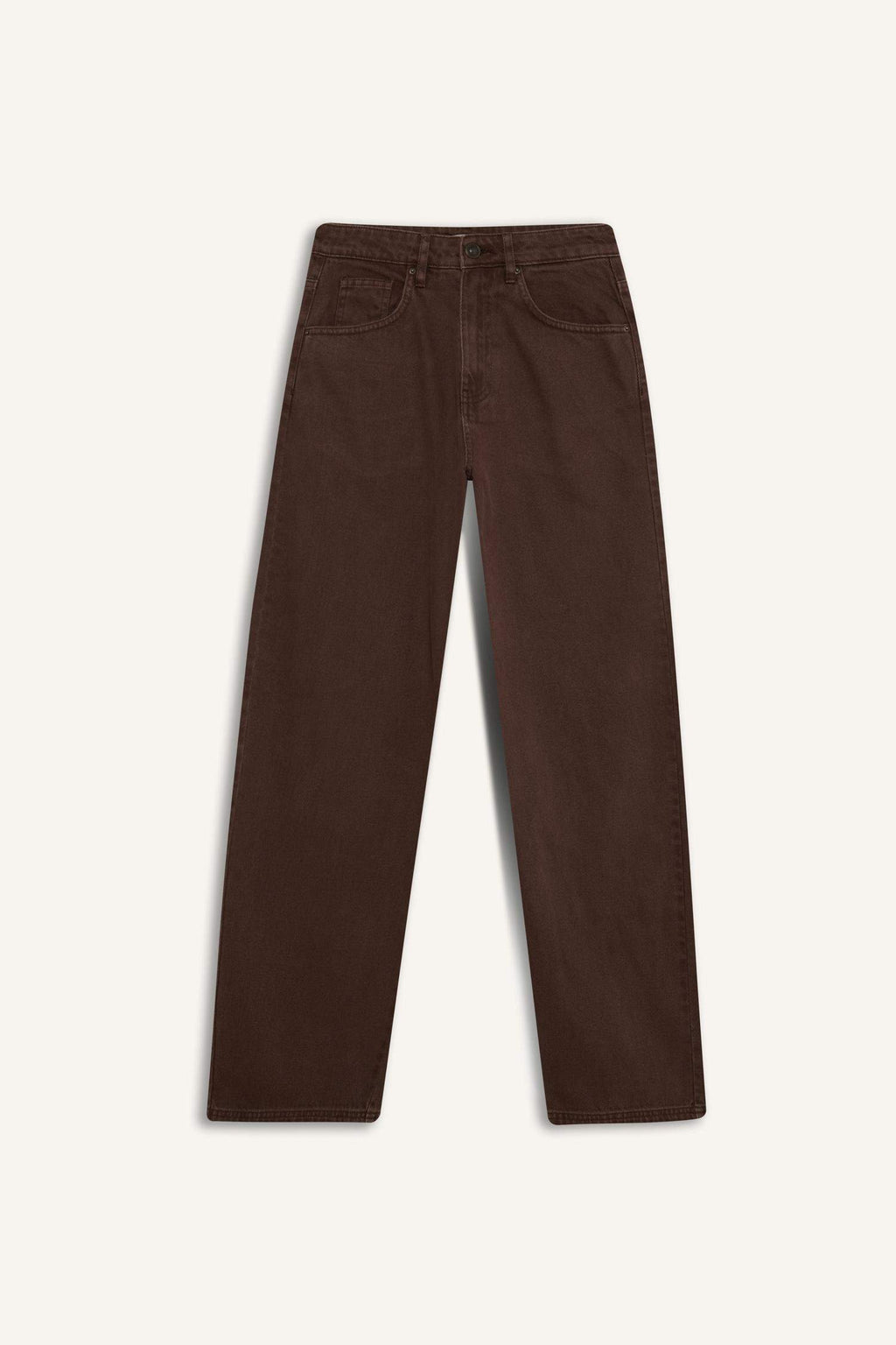 Cool, loose-fitting, high-waisted gabardine trousers