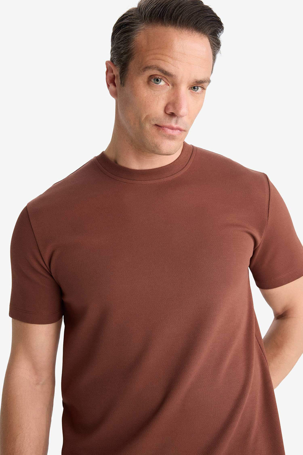 Regular Fit Crew Neck Twill T-Shirt